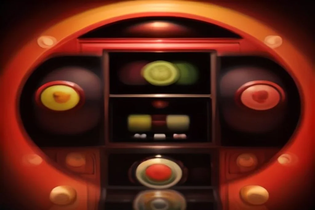 Retro slot machine reels with fruit symbols