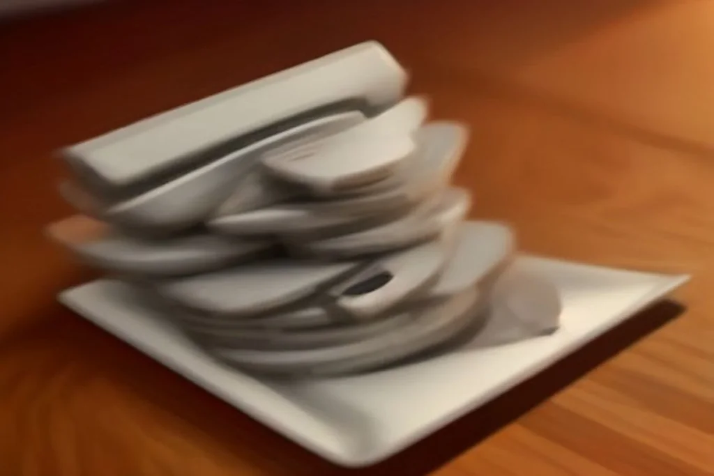 Dealer shoe and discard tray beside chip stacks