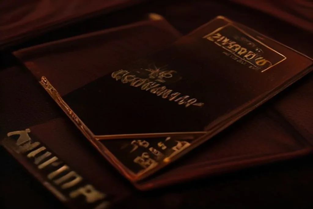 Gold membership card and casino chips on velvet