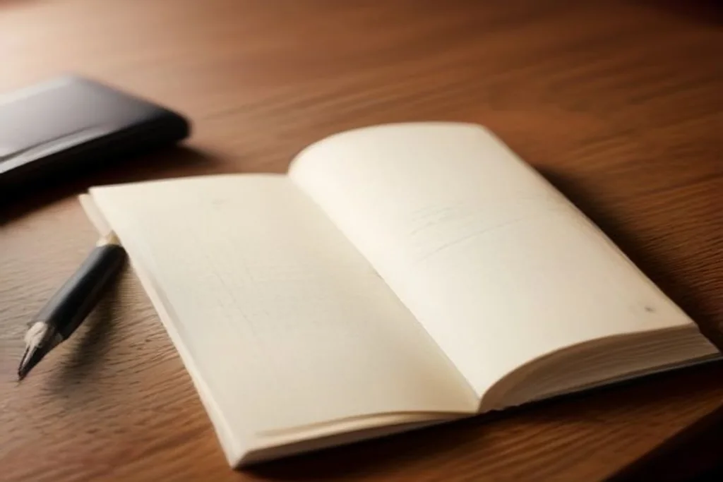 Passport and utility bill on a wooden desk with pen