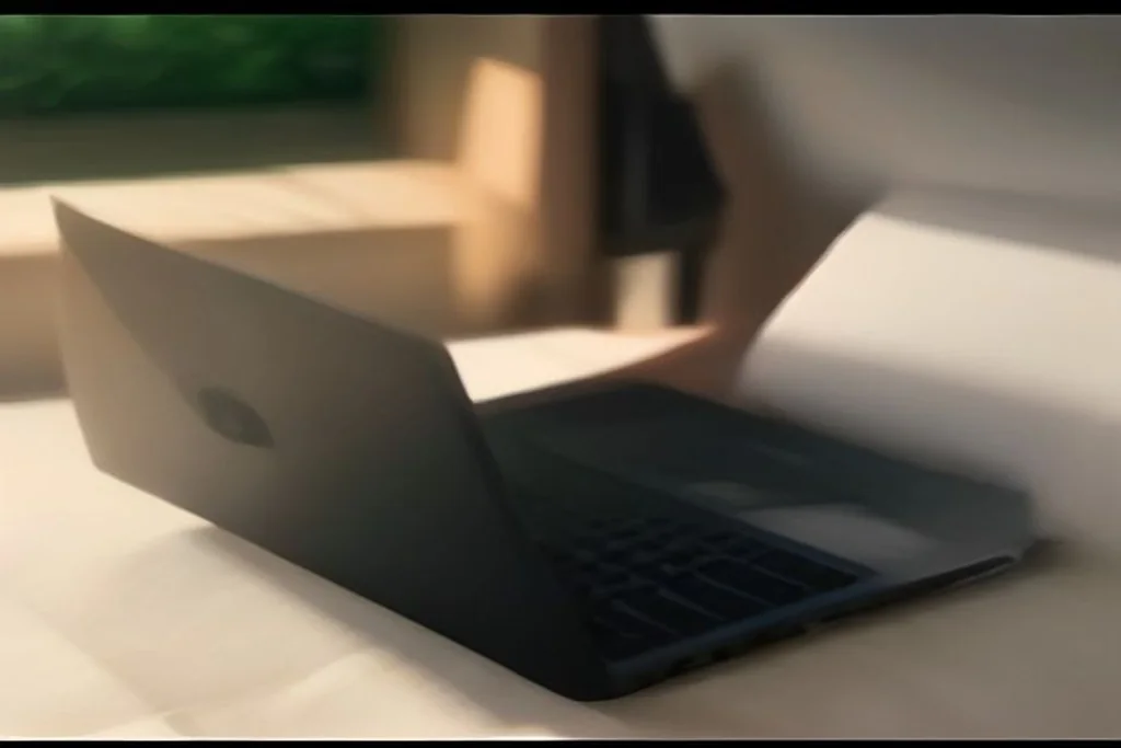 Laptop showing a secure upload form beside identity documents